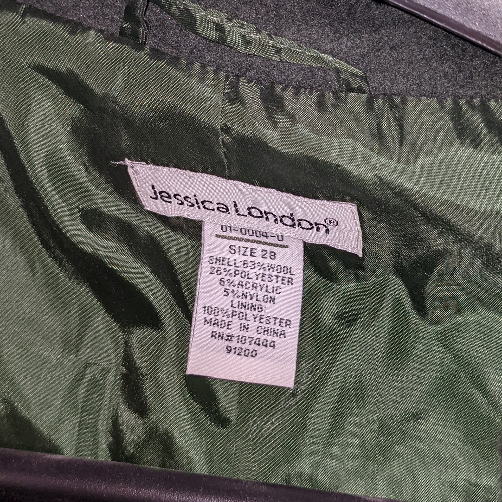 Jessica London Hunter Green Wool Hooded Coat View 2